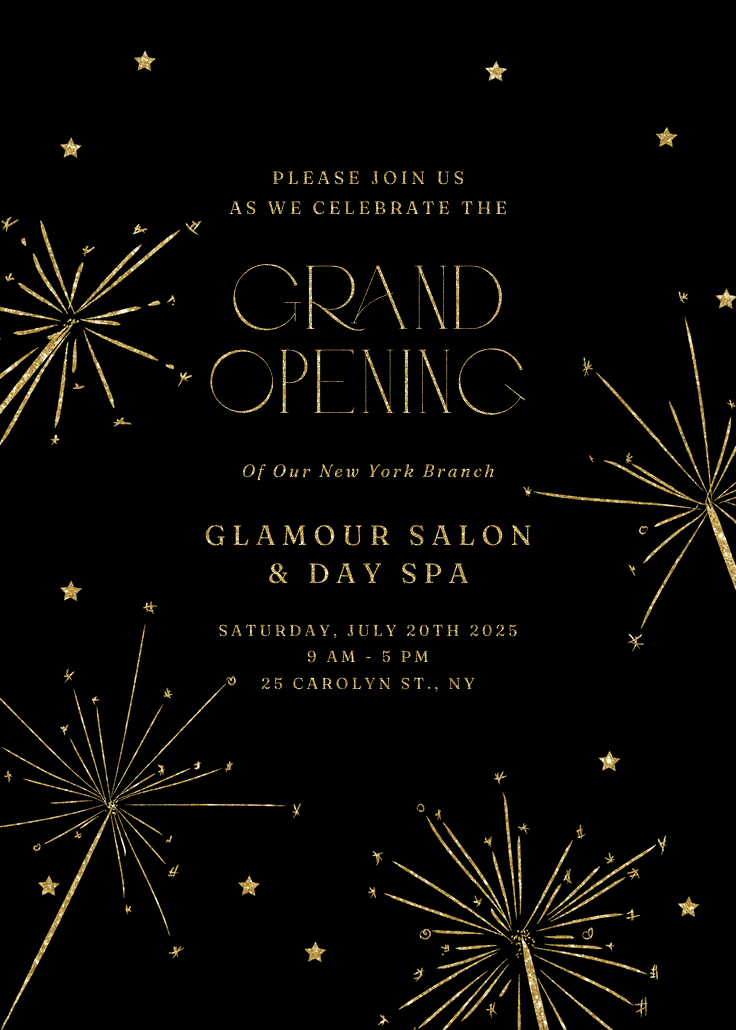 Sparkling night - grand opening invitation